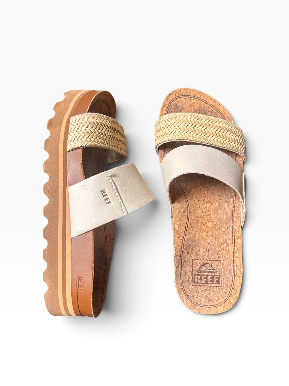 Reef Cushion Vista Hi Braided
Platform Slides Vintage White Size
6/36 - Picture 2 of 12